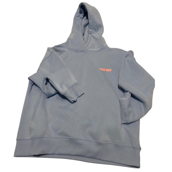 Wilo The Label Tops - Wilo The Label Club Wilo Hoodie Blue Peach Heart Graphic Sweatshirt Womens Small